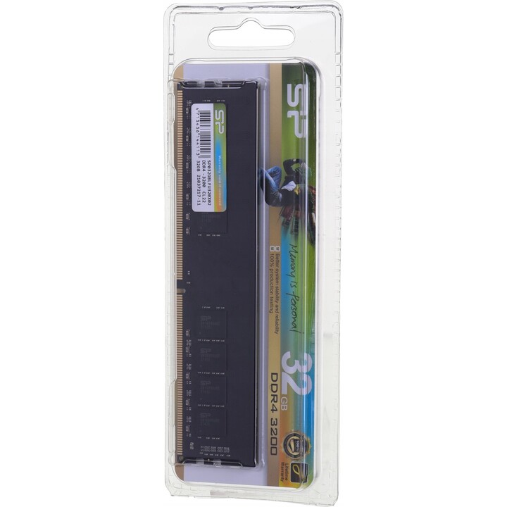 SILICON POWER DDR4 UDIMM Memória RAM 3200 MHz CL22 32GB (SP032GBLFU320X02) Preto
