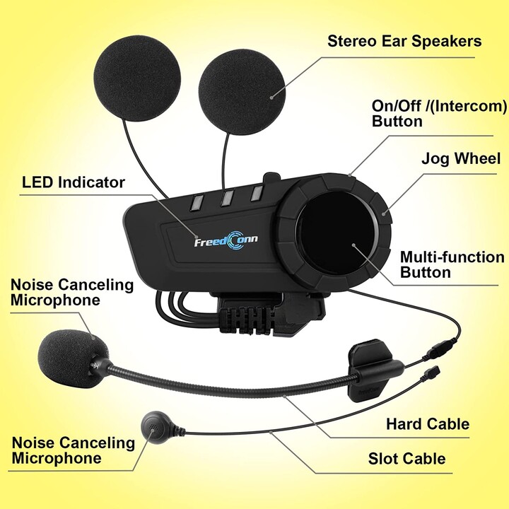Intercom for Motorcycle FreedConn KY Pro Wireless Bluetooth