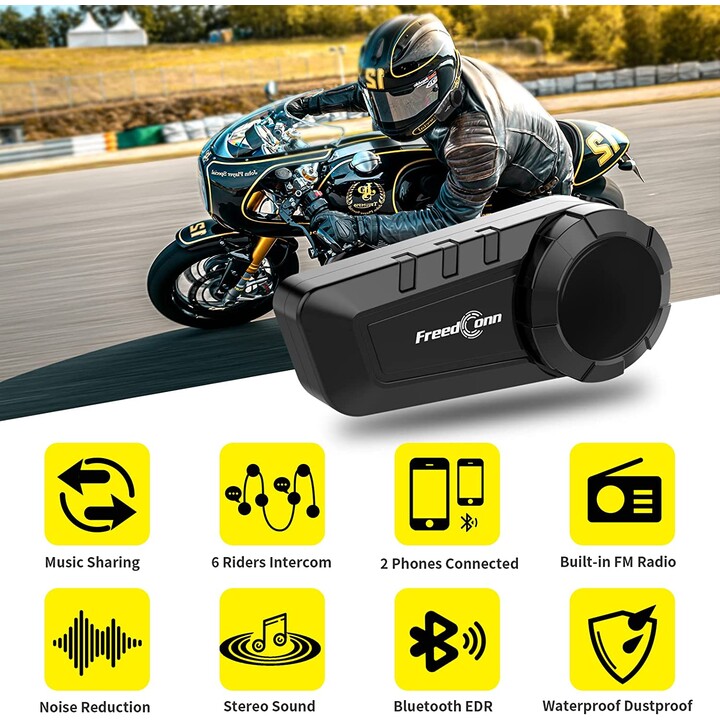 Intercom for Motorcycle FreedConn KY Pro Wireless Bluetooth