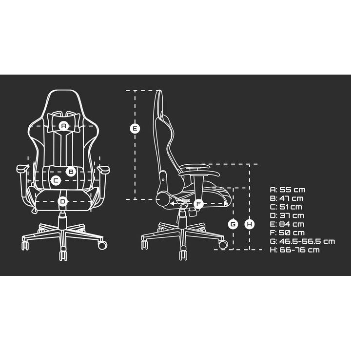 SEDIA DA GIOCO FURY AVENGER XL NERO E BIANCO