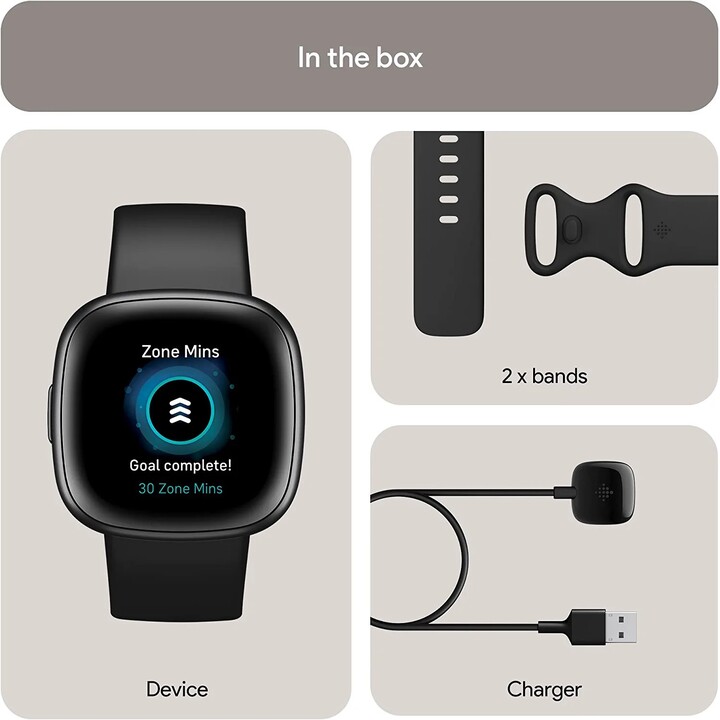 Fitbit Versa 4 Smartwatch nero/alluminio nero