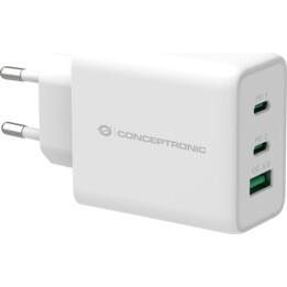 CHARGEUR MURAL CONCEPTRONIC 12W 2XUSB + 1USB-A QC