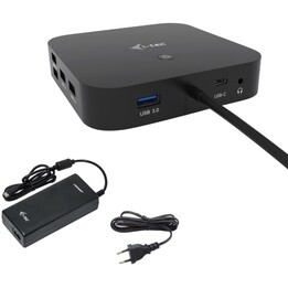 Estación de acoplamiento de pantalla dualD I-TEC USB-C con suministro de energía y cargador universal C31DUALDPDOCKPD100W