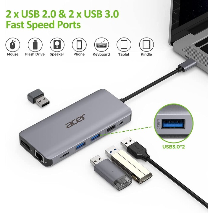 Acer docking hub tipo-c 12 in 1