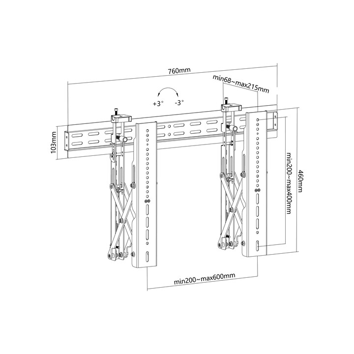 Pop-Up Video Wall Tv Equipment Support 37-70