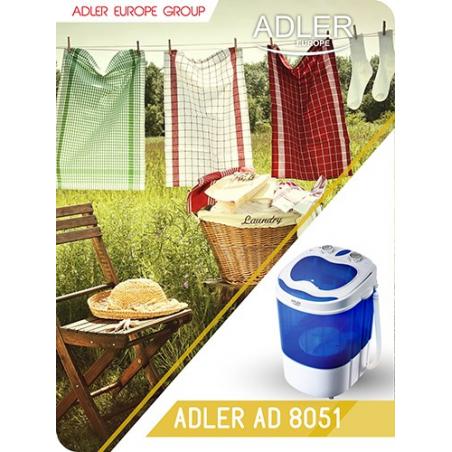 Adler AD 8051 lavadora Carga superior 3 kg Azul, Blanco