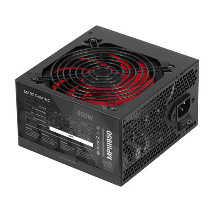 ALIMENTATORE 850W MARS GAMING PFC-ATTIVO ATX 12CM