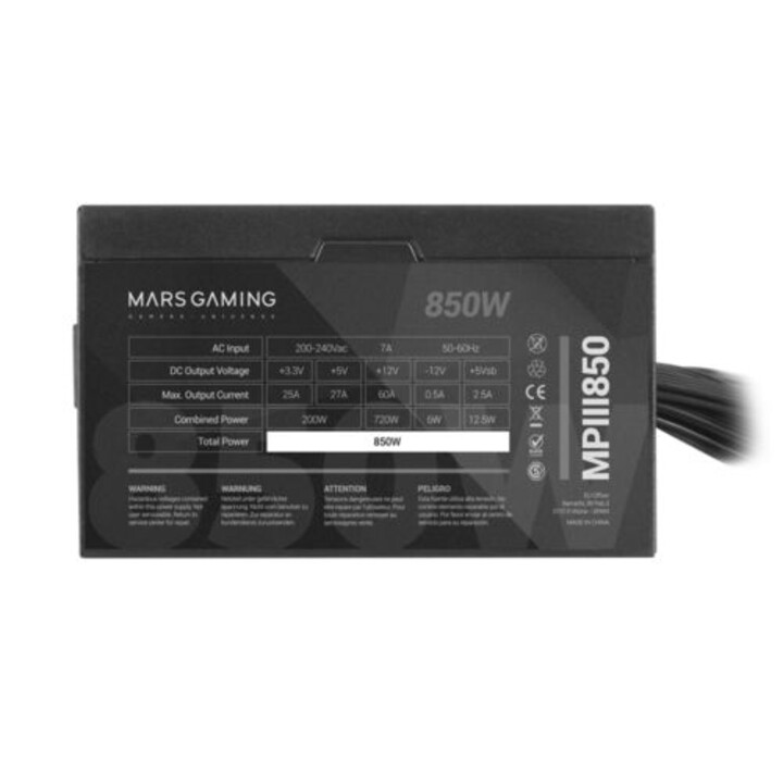 ALIMENTATION 850W MARS GAMING PFC-ACTIVE 12CM ATX