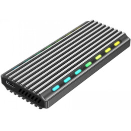 Gembird EE2280-U3C-03 USB 3.1 caja para unidades M.2 NVMe, RGB, aluminio
