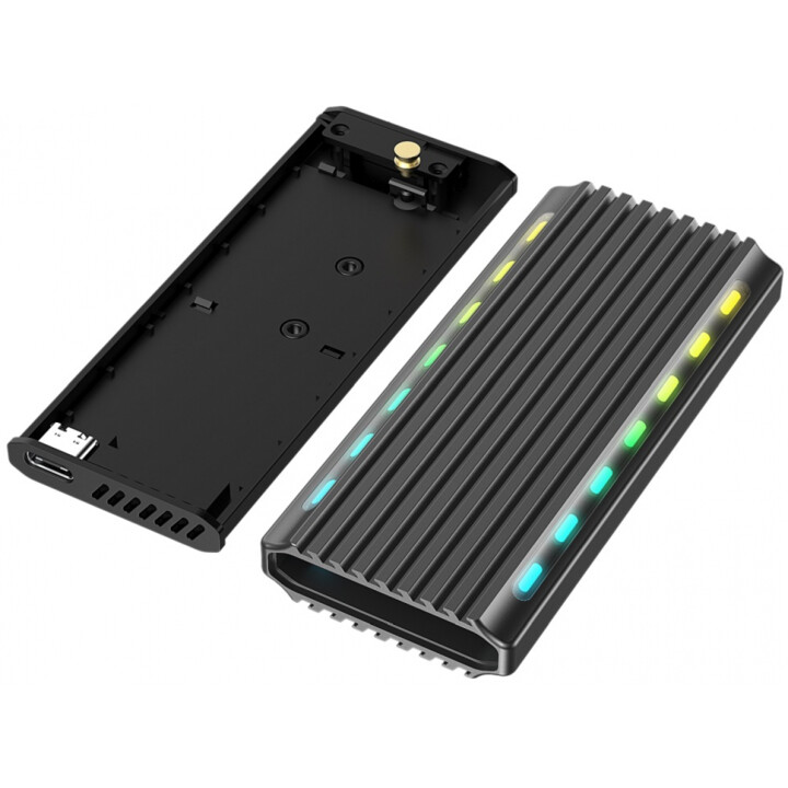 Gembird EE2280-U3C-03 USB 3.1 caja para unidades M.2 NVMe, RGB, aluminio