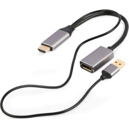 Gembird A-HDMIM-DPF-02 Adaptador activo 4K HDMI macho a DisplayPort hembra, negro
