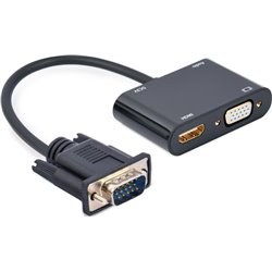 Adaptador de cabo de vídeo Gembird A-VGA-HDMI-02 0,15 m HDMI + VGA (D-Sub) VGA (D-Sub) Preto