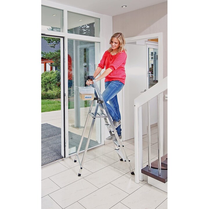 KRAUSE SAFETY 4-Step Independent Aluminum Ladder with Reinforced Professional Structure