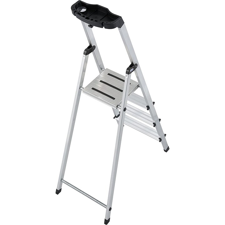 KRAUSE SAFETY 4-Step Independent Aluminum Ladder with Reinforced Professional Structure