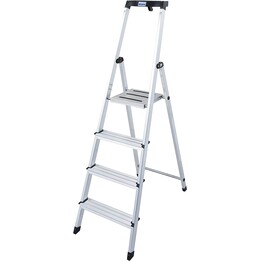 KRAUSE SAFETY 4-stufige unabhängige Aluminium-Leiter mit verstärktem professionellem Aufbau
