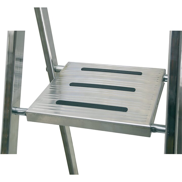 KRAUSE SAFETY 4-Step Independent Aluminum Ladder with Reinforced Professional Structure
