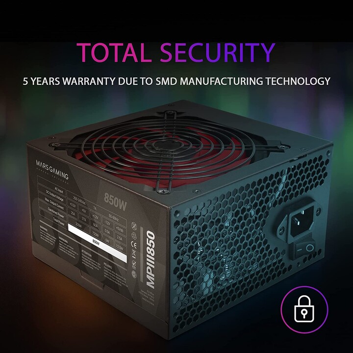 ALIMENTATION 850W MARS GAMING PFC-ACTIVE 12CM ATX
