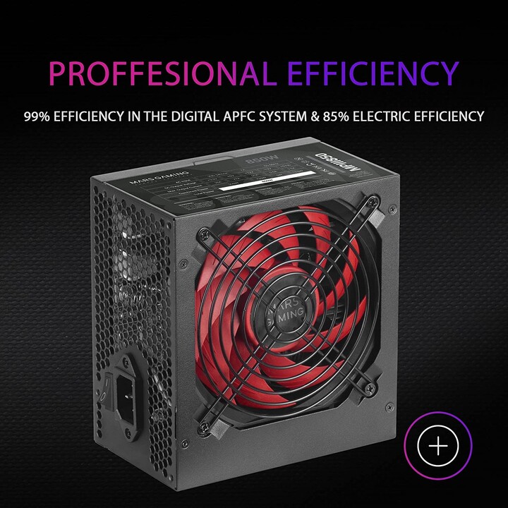 ALIMENTATORE 850W MARS GAMING PFC-ATTIVO ATX 12CM
