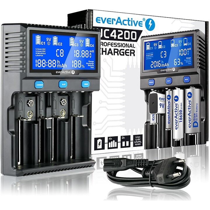 everActive UC-4200 Li-ion and Ni-MH rechargeable battery charger