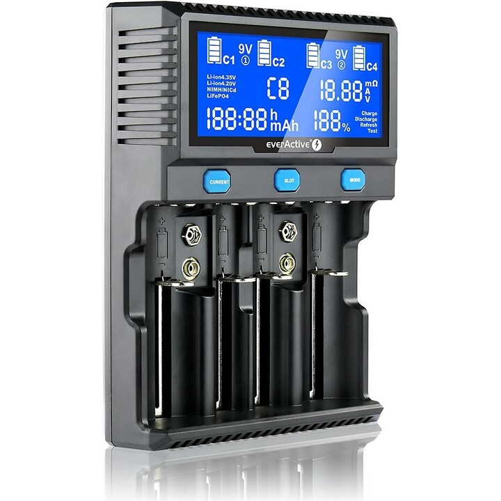 Chargeur de batterie pour les batteries rechargeables Li-ion et Ni-MH everActive UC-4200