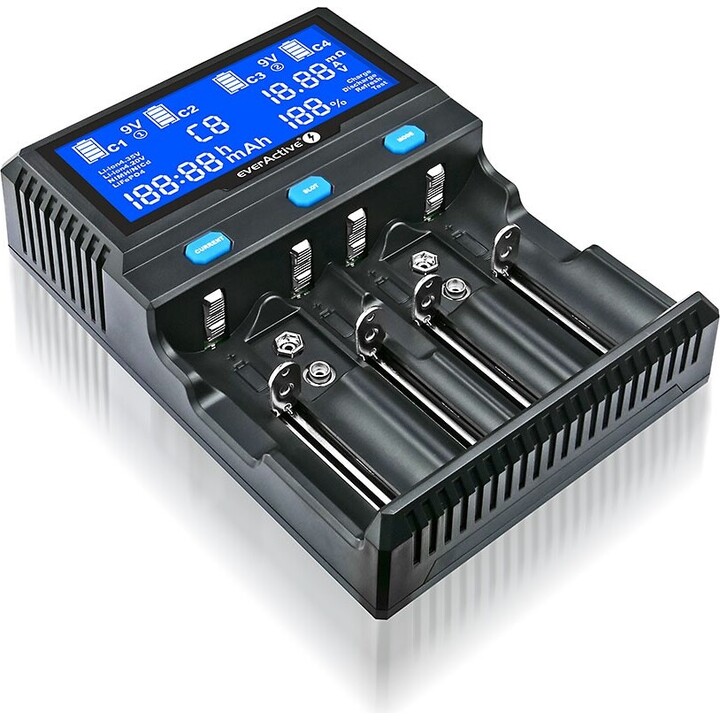 Chargeur de batterie pour les batteries rechargeables Li-ion et Ni-MH everActive UC-4200