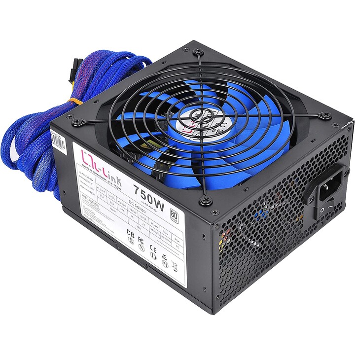 Fuente Alimentacion 750W LD-Link Pfc-Activo 80+ 3Sata 14Cm Atx