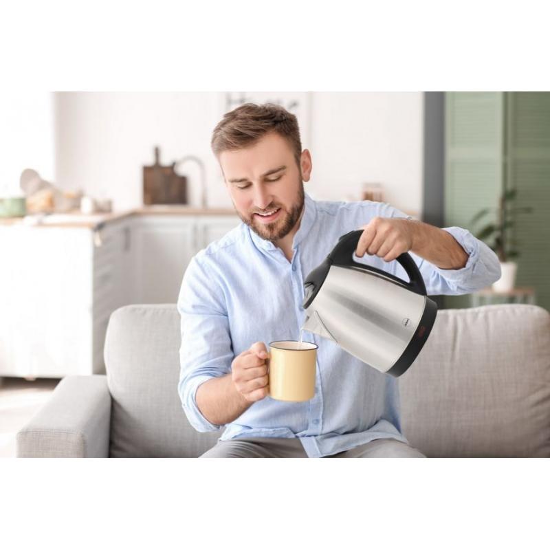 ELDOM Hervidor de acero HUMI, 1800 W, capacidad 1,7 l, vitrocerámica