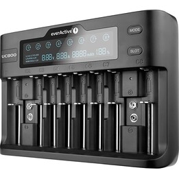 Cargador de baterías para baterías recargables de Li-ion y Ni-MH everActive UC-800