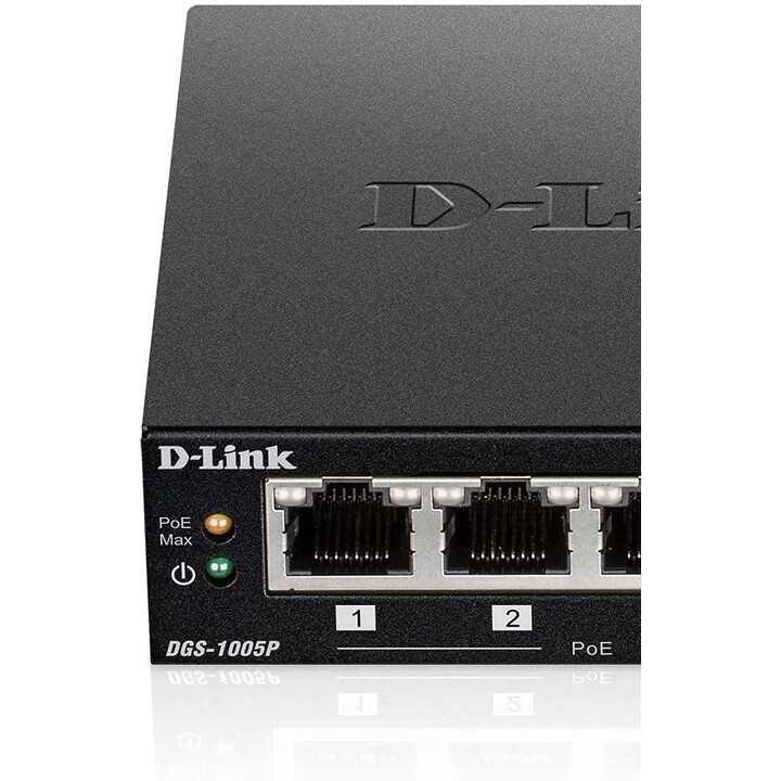 D-Link DGS-1005P switch No administrado L2 Gigabit Ethernet (10/100/1000) Energía sobre Ethernet (PoE) Negro