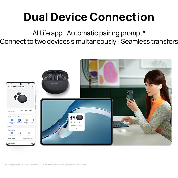 Auricolare Bluetooth wireless Huawei Freebuds 5i nero