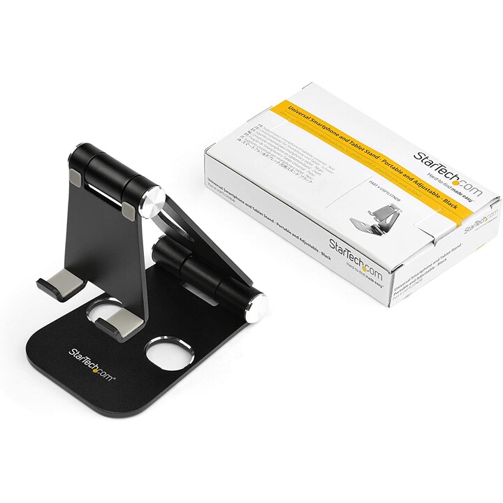 StarTech.com USPTLSTNDB Soporte para teléfono y tablet, plegable, multiángulo, negro