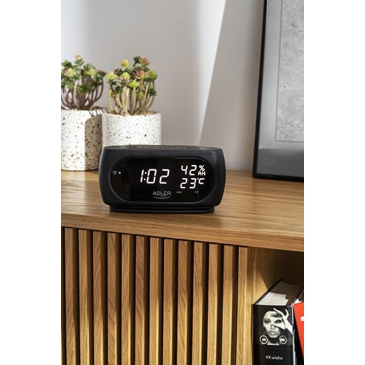 Adler AD 1186 shelf or table clock Digital table clock Triangular Black