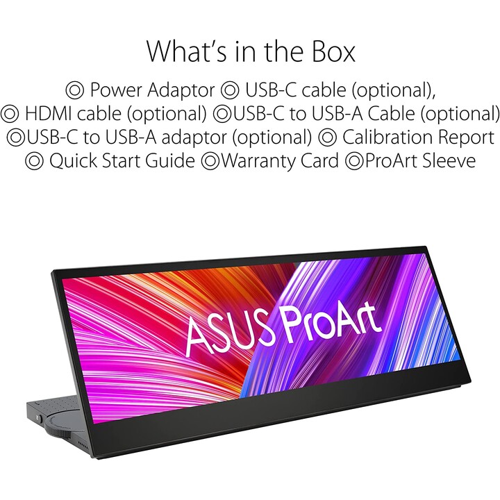 Ecrã Asus ProArt Display PA147CDV Creative Tool de 14 polegadas, 32:9, IPS, Full HD