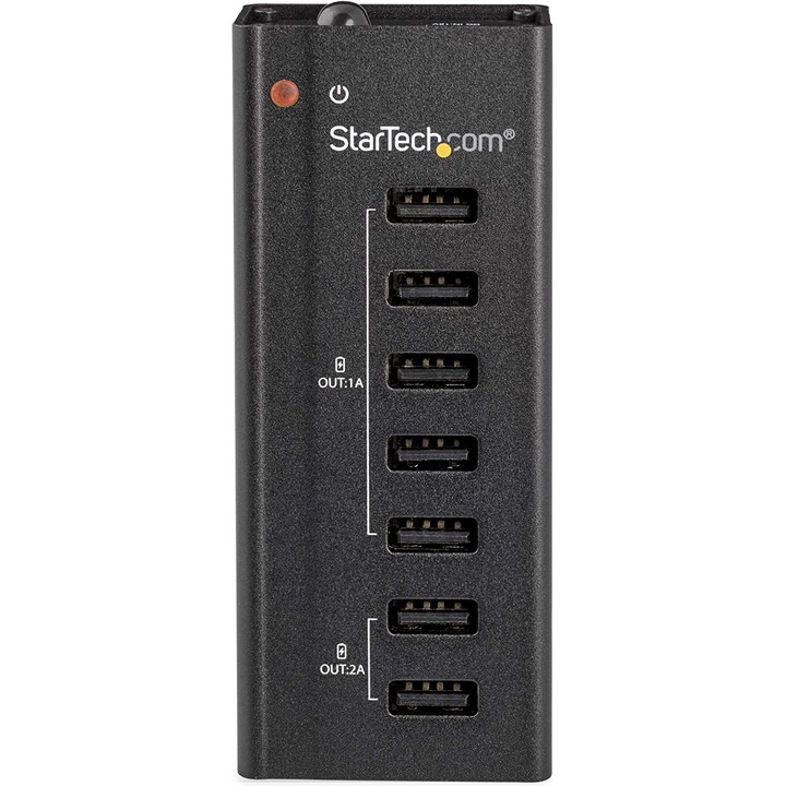 StarTech.com ST7C51224EU USB-Ladestation mit 7 Anschlüssen, schwarz