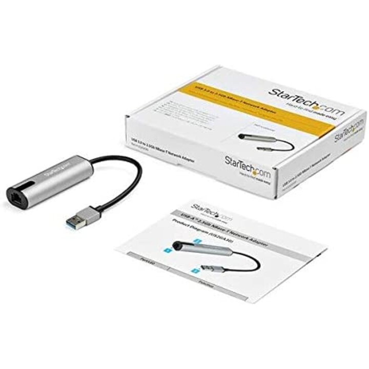 STARTECH.com US2GA30 USB 3.0 to RJ45 Ethernet Adapter 2.5 GbE Black