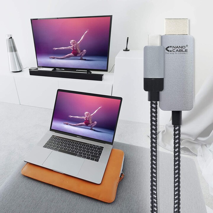 NanoCable 10.15.5103 cabo conversor USB-C para HDMI 3 m preto