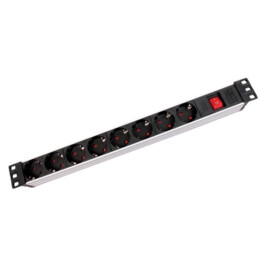 MicroConnect Steckdosenleiste 8-fachfürRack 1HE 19