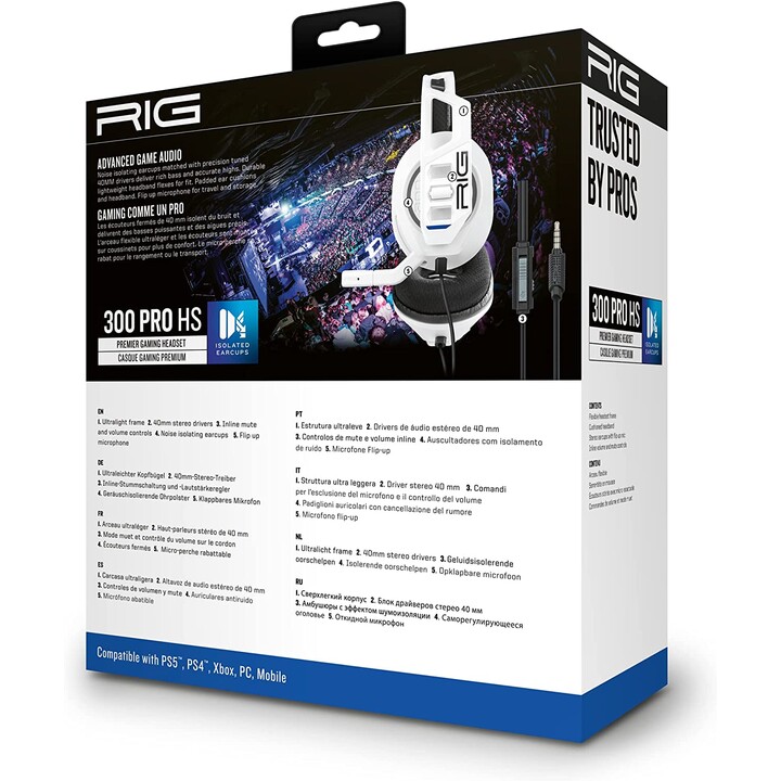 Cuffie da gioco PS5 Rig Seire 300Prp HS bianche