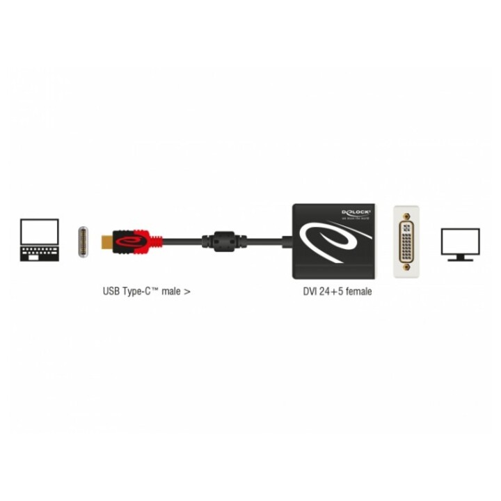 Adaptateur USB Type-Cª mâle DVI femelle (DP Alt Mode) 4K 30 Hz