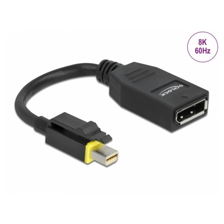 Adaptador Mini DisplayPort 1.4 para DisplayPort com trava 8K 60 Hz