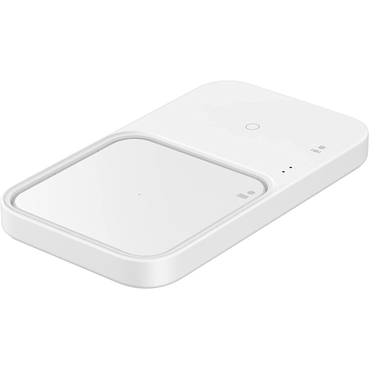 Samsung Wireless Charger Duo con Adattatore di Ricarica Rapida EP-P5400T - Stazione di Ricarica Induttiva (Bianco)