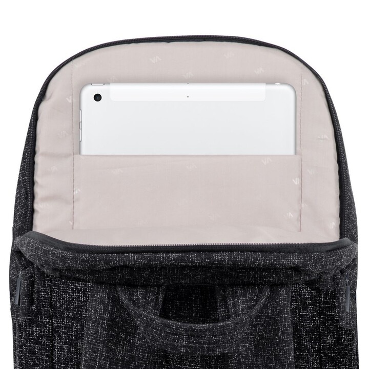15.6" laptop backpack, RIVACASE Anvik, 15L, black, waterproof material, pockets for 10.5" tablet, smartphone, do