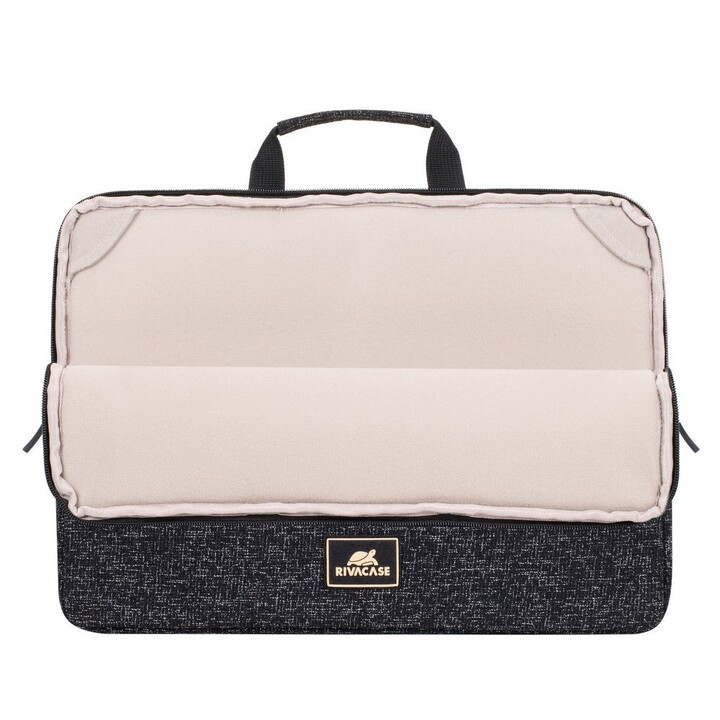 RIVACASE Cartella Anvik porta pc 15.6", nera, con manico, materiale impermeabile, interno felpato, tasca posteriore porta s