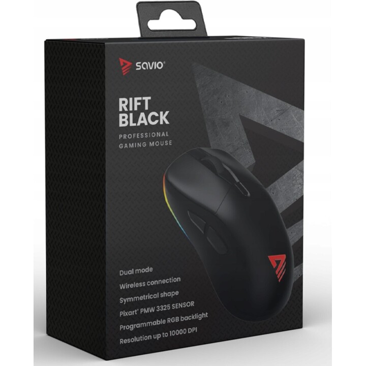 Mouse da gioco Savio RIFT NERO RGB Dual Mode