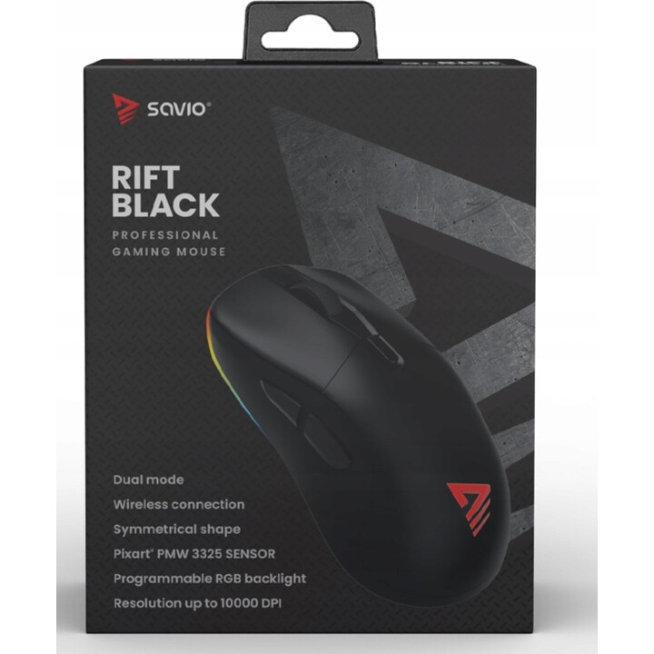 Mouse da gioco Savio RIFT NERO RGB Dual Mode