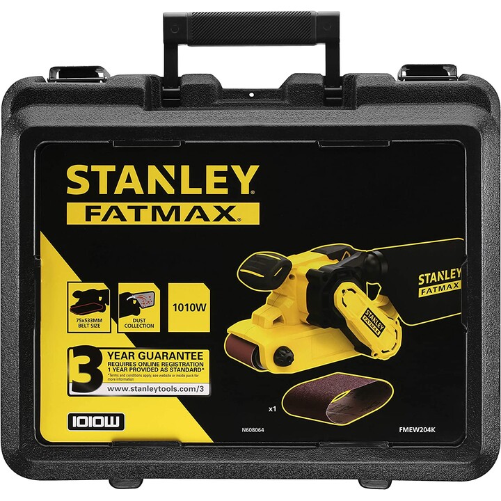 Stanley FMEW204K lijadora portátil Lijadora de banda 380 RPM Negro, Amarillo