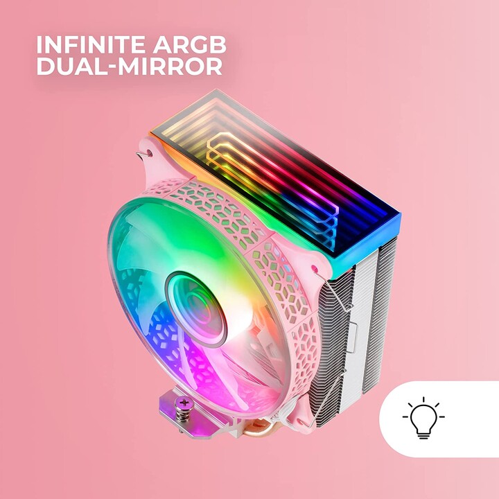 Ventilador com dissipador de calor Mars Gaming MCPU-VRP/ 12cm/ Rosa
