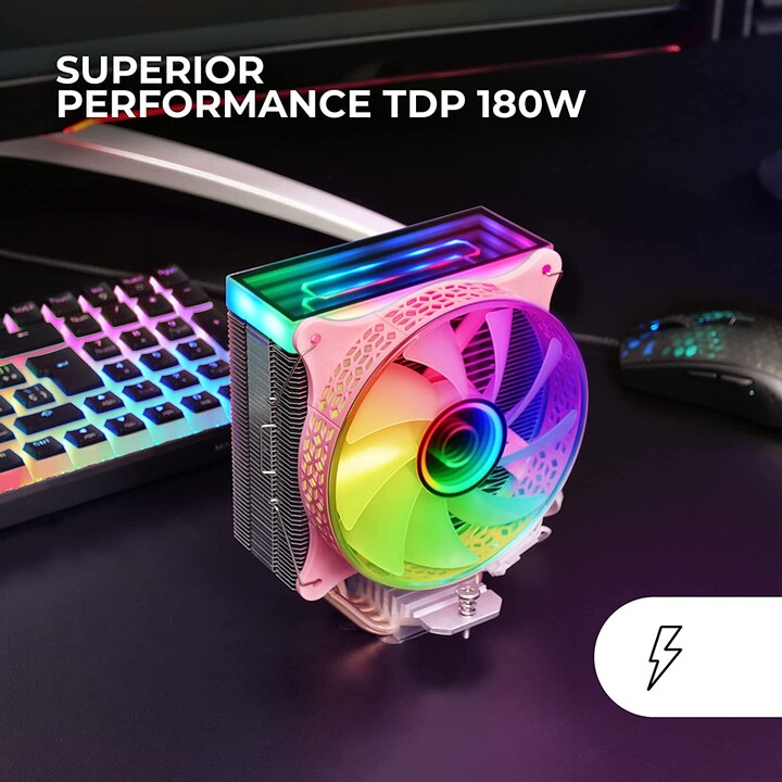 Ventilateur avec dissipateur thermique Mars Gaming MCPU-VRP/ 12cm/ Rose