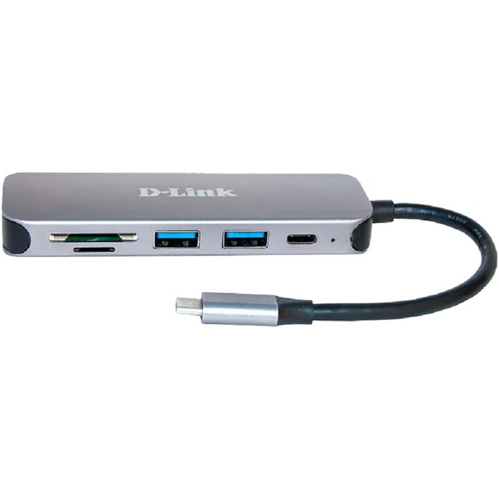 D-LINK DUB-2325 5-in-1 USB-C hub with card reader gray