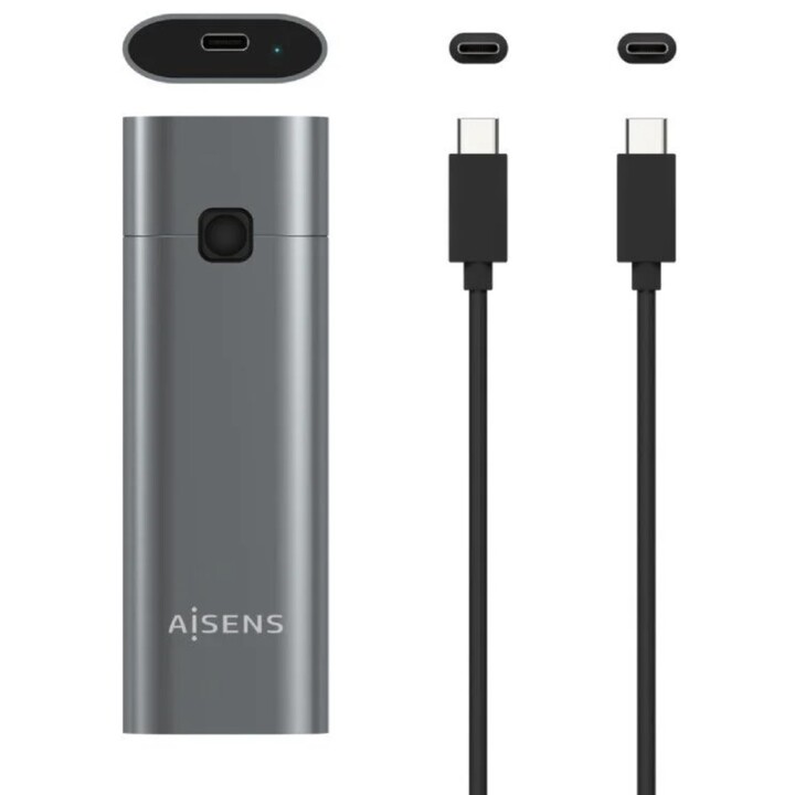 Caja Externa para Disco SSD M.2 NVMe Aisens ASM2-021GR/ USB 3.1 Gen2/ Sin Tornillos